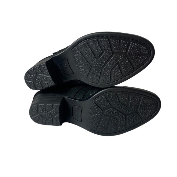 Born handcrafted footwear slip on mules/clogs heels black leather size 8M - Picture 7 of 7